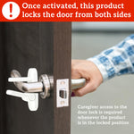 Door Lever Lock (1 Pack) Prevents Toddlers from Opening Doors. 3.25" L * 1.5" W * 4.5" H Easy One Hand Operation for Adults. Durable ABS with 3M Adhesive Backing. Simple Install, No Tools Needed.