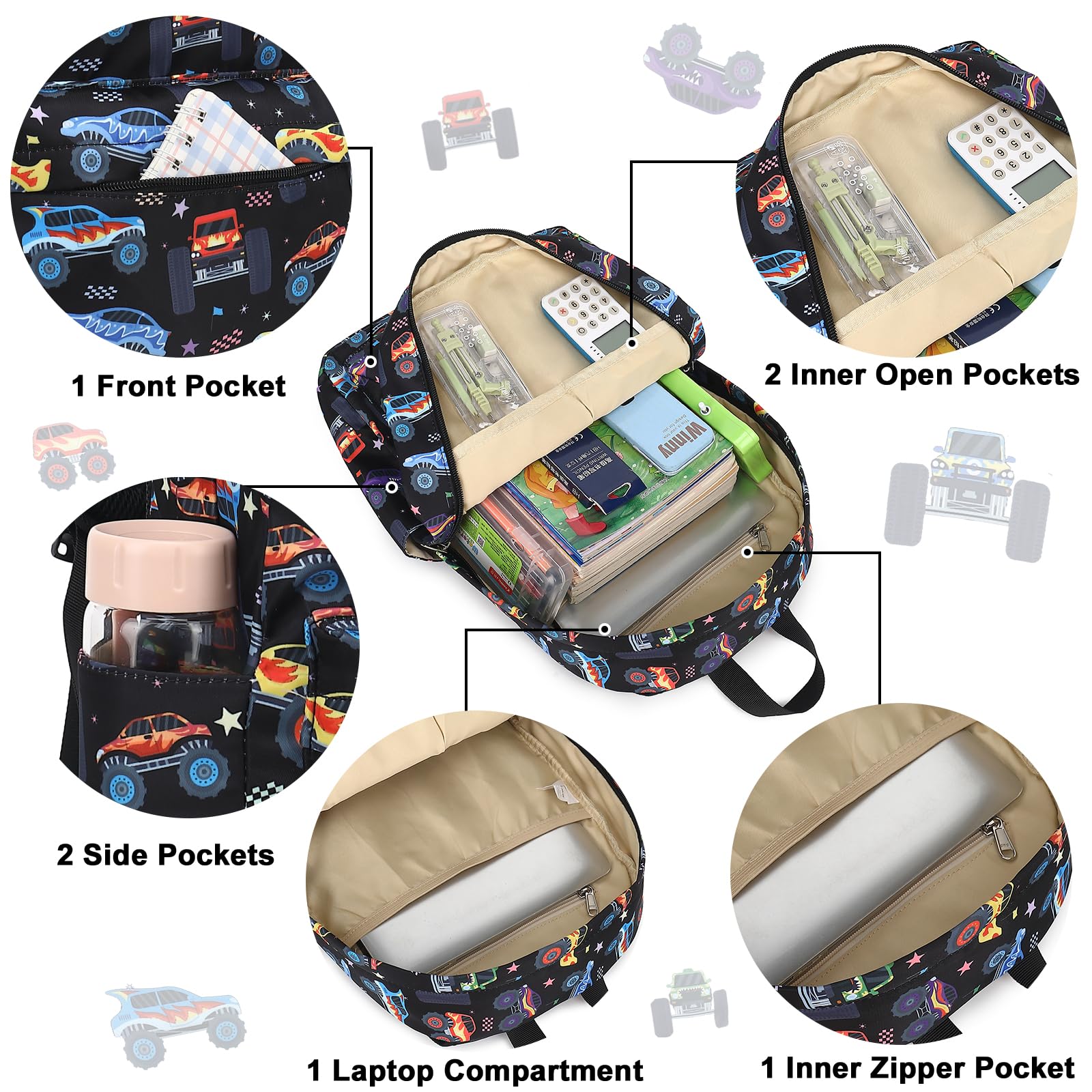 CAMTOP Kids Backpack for Boys, Preschool Toddler Backpack - School ...
