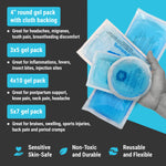 ICEWRAPS Reusable Multipurpose Gel Ice Packs in 4 Sizes - Hot Cold Pack for Kids Injuries, First Aid, Sport Injuries, Breastfeeding, Wisdom Teeth, Muscle and Joint Pain Relief - 7 Pack