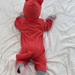 Noubeau Newborn Baby Girl Boy Halloween Cosplay Cartoon Clothes Fox Coat Fur Bodysuit Jumpsuit Hooded Playsuit Romper