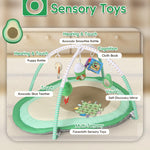 Tummy Time Mat, 9-in-1 Avocado Baby Play Gym Mat, Oversize Baby Play Activity Mats with Sunshade & 6 Detachable Sensory Toys, Washable Non-Slip Mat for Newborn Infant Baby Essentials Gift
