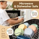 FOODLE 6pcs Wheat Straw Kids Bowls - 12oz Microwave & Dishwasher Safe Toddler Bowls - BPA Free & Non Toxic Dishes for Baby - Unbreakable and Durable Childrens Snack and Cereal Bowl