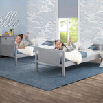 Delta Children Convertible Twin Over Twin Wood Bunk Bed with Ladder and Guardrails – Use as Bunk Bed or 2 Stand-Alone Twin Beds, Grey