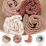 4 Pack 52''x28'' Muslin Crib Sheets Neutral Soft and Breathable Cotton Baby Sheets 9in Thick for Girl Boy Standard Fitted Crib Mattress(Boho Rainbow & Sun)