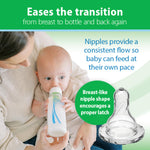 Dr. Brown's Anti-Colic Options+ Narrow Glass Baby Bottle with Level 1 Slow Flow Nipple, BPA-Free, 8 oz/250 mL, 0m+, 4-Pack (Packaging May Vary)