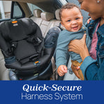 Chicco Fit360 ClearTex Rotating Convertible Car Seat with 360 Degree Rotation for Rear-Facing and Forward-Facing, LeverLock Self-Tensioning Lock System, Obsidian/Black