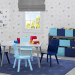 Delta Children Kids Table and Chair Set (4 Chairs Included), Grey/Blue