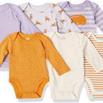 Amazon Essentials Unisex Babies' Long-Sleeve Bodysuits, Pack of 6