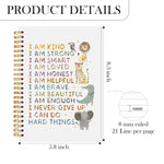 LADOCK Affirmations for Kids Spiral Notebook, Inspirational Woodland Animals Journal for School Work, Affirmation Journal for Kids Boys, I Can Do Hard Things Motivational Notebooks, 5.5x8.3