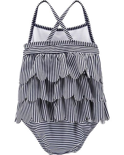 Carter's Baby Girl's Two-Piece Swimsuit Swimwear, Blue Stripe, 12 Months
