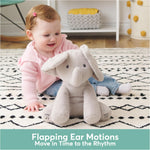 Animated Flappy The Elephant Plush, Singing Stuffed Animal Baby Toy for Ages 0 and Up, Gray, 12"