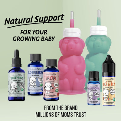 Legendairy Milk Organic Baby Vitamin D3 K2 Liquid Drops, 400 IU of Baby Vitamin D Drops for Infants with K2 Drops, Vitamin D Drops for Newborns, Toddlers, and Kids, Vegan, 90 Drops Liquid