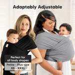 KeaBabies Baby Wrap Carrier - All in 1 Original Baby Carrier Newborn to Toddler Sling, Easy to Wear, Hands Free Bonding, Lightweight, Breathable Infant Wraps (Copper Gray)