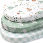 Baby Bedside Bassinet Sheets Fitted Girl, 33”x20” Compatible with Baby Delight Dream On Me & Most Rectangle Bedside Sleeper Bassinet Mattresses, Super Soft Microfiber Pink Rainbow