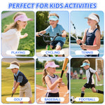 Trodalo Kids Sun Visor Hats for Girls Boys, Lightweight Cooling Stretchy Visor, Packable Sports Hat for Running, Tennis, Golf