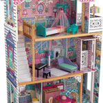 KidKraft Annabelle Wooden Dollhouse with Elevator, Balcony and 17 Accessories, Gift for Ages 3+