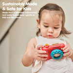 PlanToys® My First Wooden Toy Camera for Toddlers | Kaleidoscope Lens & Clickable Shutter | Montessori-Inspired Pretend Play Camera | Eco-Friendly Sensory Toy for Kids Ages 18+ Months