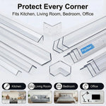 Frychee Clear Corner Protectors – Self-Adhesive Baby Proofing Safety Bumpers for Walls, Furniture, Cabinets & Desks – Freely Spliced to Meet Your Needs(2PCS, 3x40.6cm/1.18x16in)