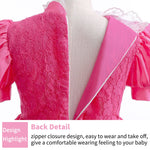 TYHTYM Princess Costumes Little Girls Super Cosplay Dress Up Fancy Halloween Birthday with Crown Gloves (Hot pink, 3-4 T)