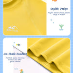Toddler Boys Swim Shirt Long Sleeve Rash Guard UPF 50+ Sun Protection Shirts for Baby Kids Quick Dry(Yellow,3T)