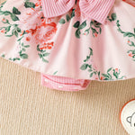 KAFIREN Baby Girl Dresses 9-12 Months Newborn Romper Dress Infant Lace Ruffle Sleeveless Summer Outfits with Headband Pink Flower 9-12 Months 100cm