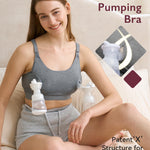 Momcozy Hands Free Pumping Bra, Adjustable Breast-Pumps Holding and Nursing Bra, Suitable for Breastfeeding-Pumps by Lansinoh, Philips Avent, Spectra, Evenflo and More(Grey,Medium)