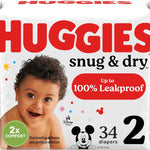 Huggies Size 3 Diapers, Snug & Dry Baby Diapers, Size 3 (16-28 lbs), 34 Count, Packaging May Vary