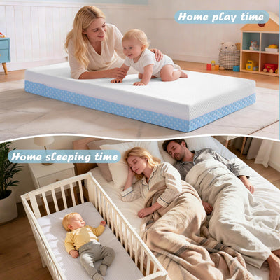 Vomiliku Crib Mattress Dual Sided Memory Foam Baby Toddler Bed Mattress, 52" x 27.6" x 5.5" Soft Breathable Mattresses