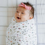 Little Unicorn Premium Cotton Swaddle Baby Blanket | Breathable Fabric | for swaddling, Play, Nursing & More (Garden Bees)