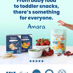 Amara Smoothie Melts - Mixed Red Berries - Baby Snacks Made With Fruits and Vegetables - Healthy Toddler Snacks For Your Kids Lunch Box - Organic Plant Based Yogurt Melts - 6 Resealable Bags