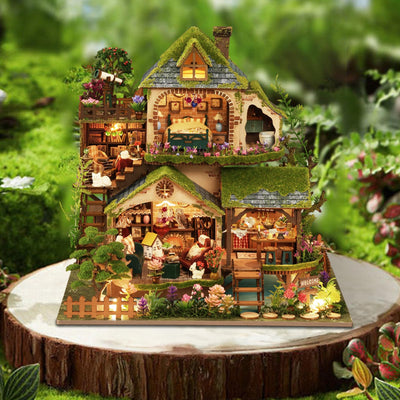 Foyucool DIY Miniature House Kits, Tiny House Kit, Doll House Kits for Adults to Building, Unique Gift for Birthday Mothers Day, Castle Forest Adventure