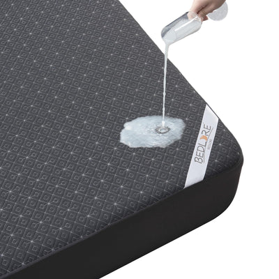 BEDLORE King Mattress Protector, Waterproof Noiseless Mattress Cover with Deep Pocket for 6-18 inches Mattress, Soft Breathable Mattress Pad Machine Washable (Dark Gray)