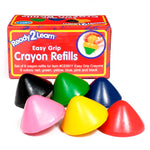 READY 2 LEARN Easy Grip Crayons Refills - 6 Colors - Ages 18m+ - Non-Toxic Toddler Crayons - Handles Sold Separately