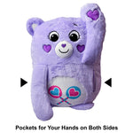 Happy Nappers: Care Bears 26" Pillow Pocket Pal - Share Bear - Plush Character Pillow Case, Animal Cover w/Weighted Paws, Soft Huggable Companion, Kids