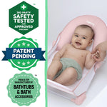 Ingenuity Foldaway 2-Position Bather, 2-Position Adjustable Support Baby Bath seat for Sink or Bathtub, Ages 0-6 Months, up to 20 pounds, Pink
