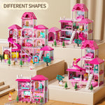JUKUDAHU Villa Girls Toys for Kids Ages 2 3 4 5 6 7 - Indoor and Outdoor Toys for Ages 3-8 with 2 Dolls, Pretend Toddlers Playset with Accessories and Furniture, 4-8 Year Old Girl Birthday Gifts