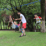 Rainbow Craft 6.6FT Climbing Rope Ladder Ninja Ladder for Kids - Kids Ninja Warrior Obstacle Course Accessories - Ninja Warrior Slackline Ladder, Playground Ninja Obstacles Swing Rope Ladder