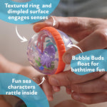 Nuby Bubbly Buds Interactive Bath Set - (4-Pack) Baby Bath Toys - 6+ Months