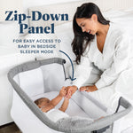 Baby Delight Beside Me Dreamer Bassinet | Bedside Sleeper | 6-Position Height Adjustment | Charcoal Tweed