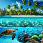 Sutinban Sea Turtle 1000 Piece Puzzle for Adults, Coolest Adult Puzzle 1000 Pieces, Wave Spirit Hawaii Ocean Jigsaw Puzzles Home Decor Happy Family Time