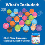Learning Resources Mini Counting Cupcakes - Birthday Cake, Sensory Toys, Montessori Preschool Activities, Kitchen Play Food Sets for Kids, Fine Motor Games