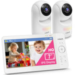 VTech [2025 Upgrade Baby Monitor with 7" IPS Screen, Pan Tilt Zoom Camera, No WiFi Video Baby Monitor with Camera and Audio, Multi-Color Night Light, 2-Way Talk, Lullabies, Advanced HQ Max