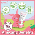 BOTAO Fluoride Free Baby Toothpaste | Strawberry Flavored - Organic Training Natural Toddler Toothpaste for Toddlers | EWG Verified, Vegan, SLS Free, Safe to Swallow, Aloe Vera -1.7Oz