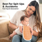 5-Pack Muslin Burp Cloths Baby Boy, Girl - Very Absorbent Baby Burp Cloth Rags, 8-Layers Viscose Derived from Bamboo Cotton Muslin Towel, Super Soft Spit Up Rags, No Shrink Washcloths (Cosmo)