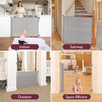 Momcozy Baby Gate, Retractable Baby Gate or Dog Gate 【Easy to USE】 for 33" Tall, Extends up to 55" Wide, for Stairs, Doorways, Hallways, Indoor, Outdoor