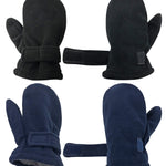 N'Ice Caps Baby Toddler Mittens Kids 2 Pairs Fleece Gloves Winter Warm Sherpa Lined Pack (Black/Navy Pack, 2-3 Years)