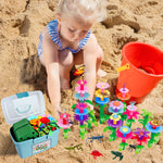 Birthday Toys Gifts for 2 3 4 5 6 Years Old Toddler Girls Boys, 156 PCS Insect Flower Garden Building Educational STEM Learning Pretend Play Gardening Set, Birthday Gifts for Preschool Kids Age 2+