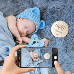 10 Pack Baby Monthly Milestone Signs – Wooden Double-Sided Discs for 1-12 Months, My First Holiday & Hello World Birth Announcement, Newborn Photo Props & Baby Shower Keepsake Gift for Boys & Girls