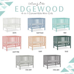 Dream On Me Edgewood 4-in-1 Convertible Mini Baby Crib in White GreenGuard Gold & JPMA, Non-Toxic, Compact 40×25×33″ Design, Converts to Mini Daybed & Twin Bed (Rails to Buy) 1″ Mattress Pad