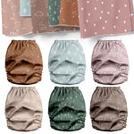 Mama Koala 3.0 Pocket Cloth Diapers for Babies with AWJ Lining, 6 Pack with 6 4-Layer Natural Cloth Diaper Inserts - Reusable and Washable Pocket Diapers(Simply Neutrals)